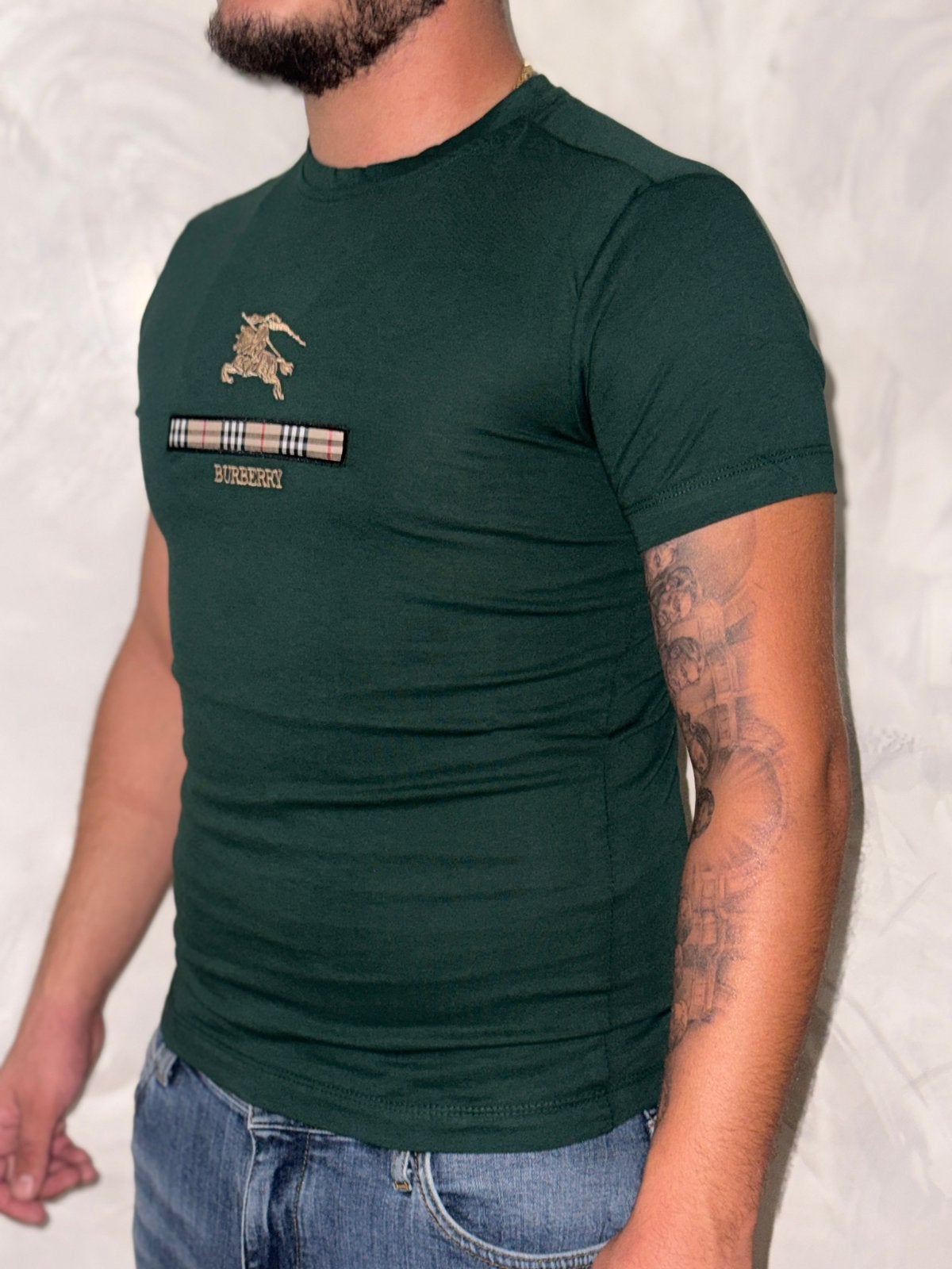 Burberry mannen t-shirt, Enlèvement ou Envoi, Comme neuf, Taille 46 (S) ou plus petite, Vert