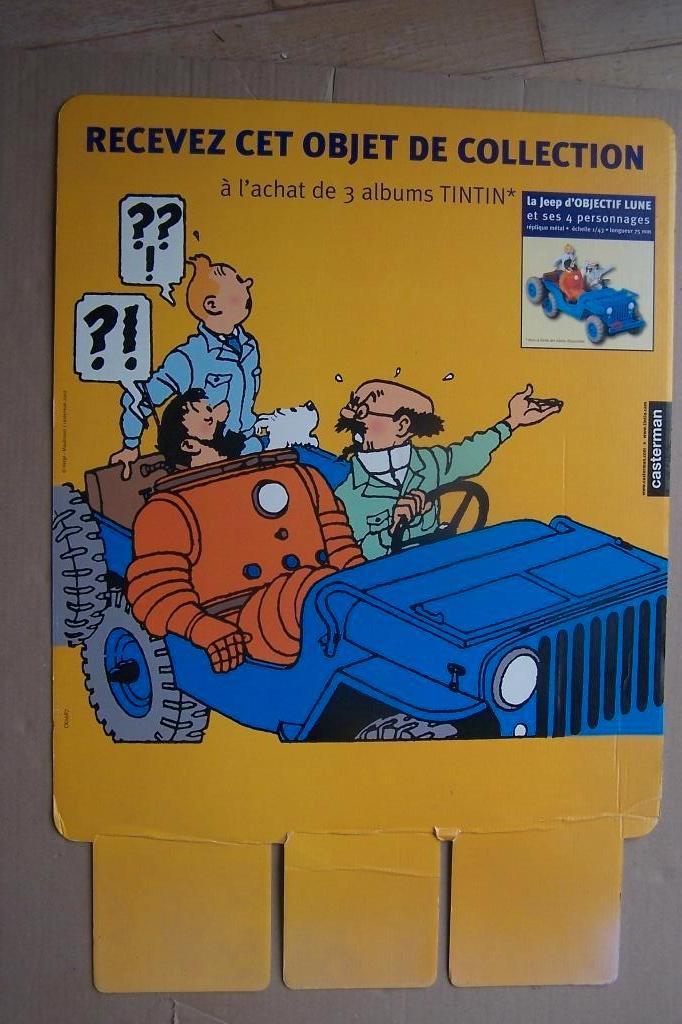 Tintin - Beau PLP  Jeep d'Objectif Lune + Miniature 1/43è, Ophalen, Kuifje, Nieuw