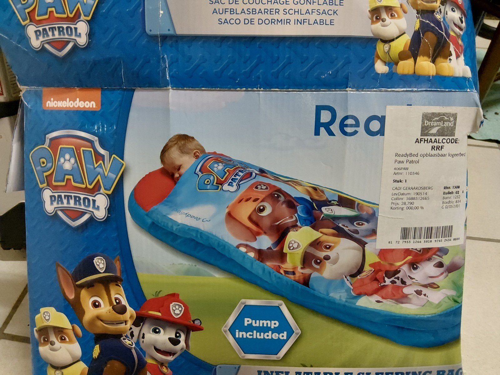 Opblaasbare slaapzak Paw Patrol, Ophalen of Verzenden