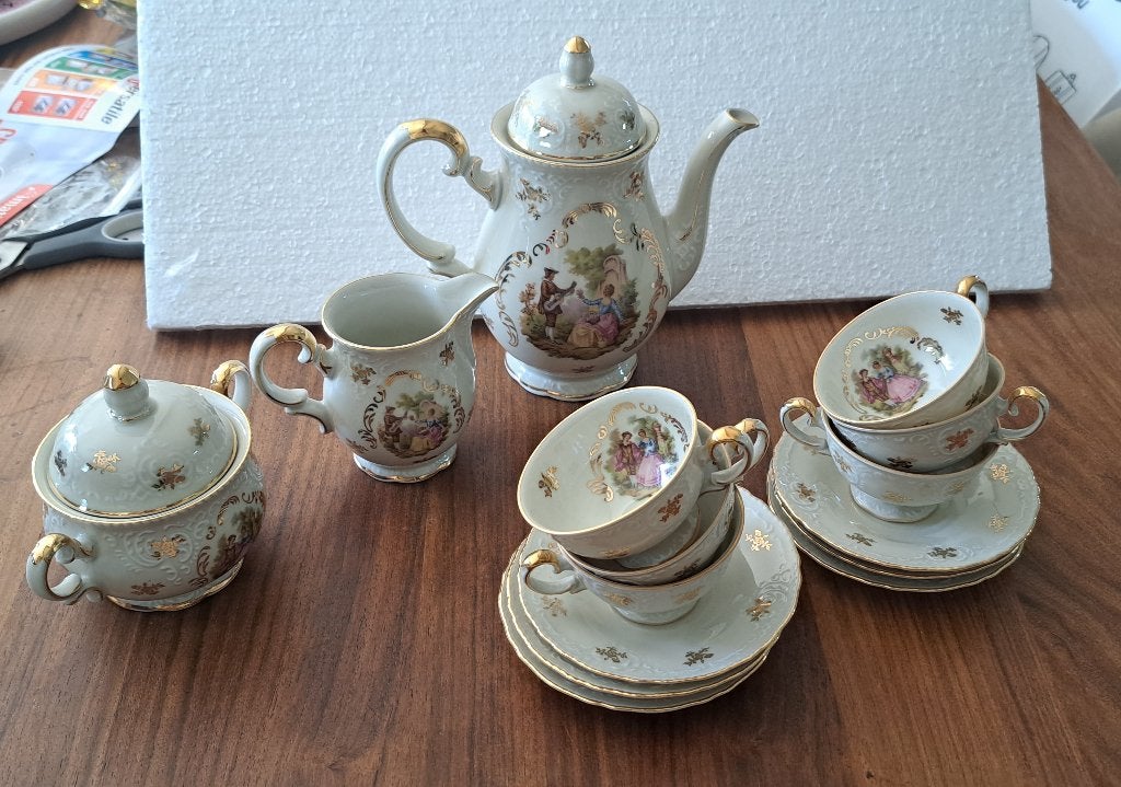 Beau service à thé vintage en porcelaine (Bavière), Antiquités & Art, Enlèvement