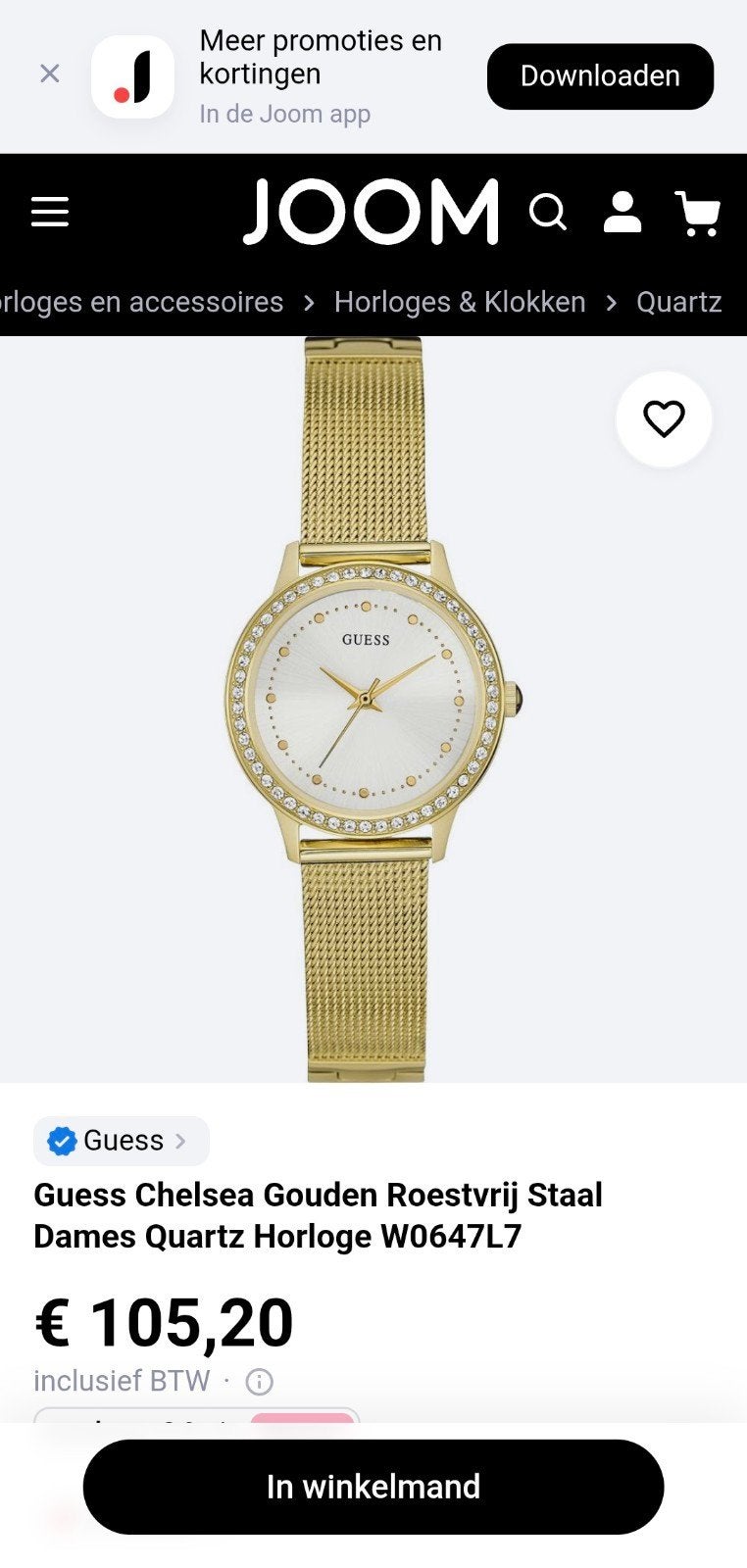 Guess woman watch, Ophalen, Guess