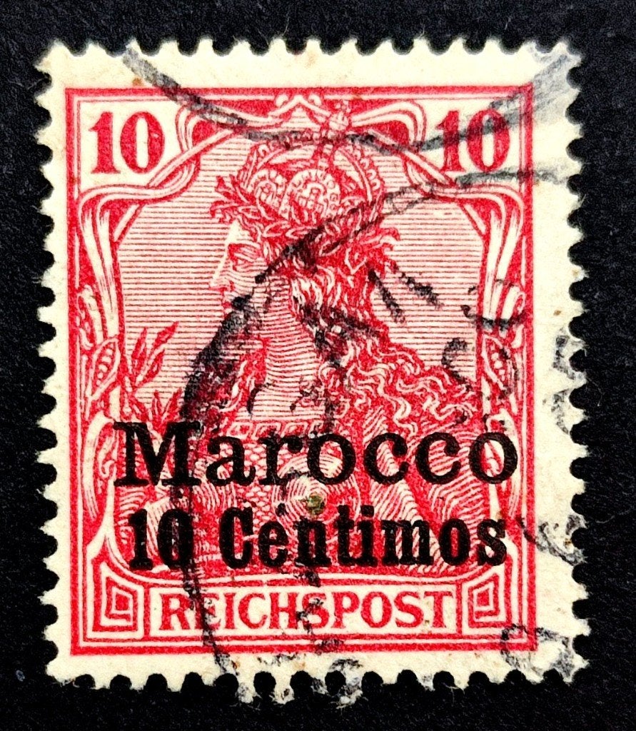 Deutsches Reich: 10 Centimos "Marocco" 1900, Ophalen of Verzenden, Overige periodes, Gestempeld