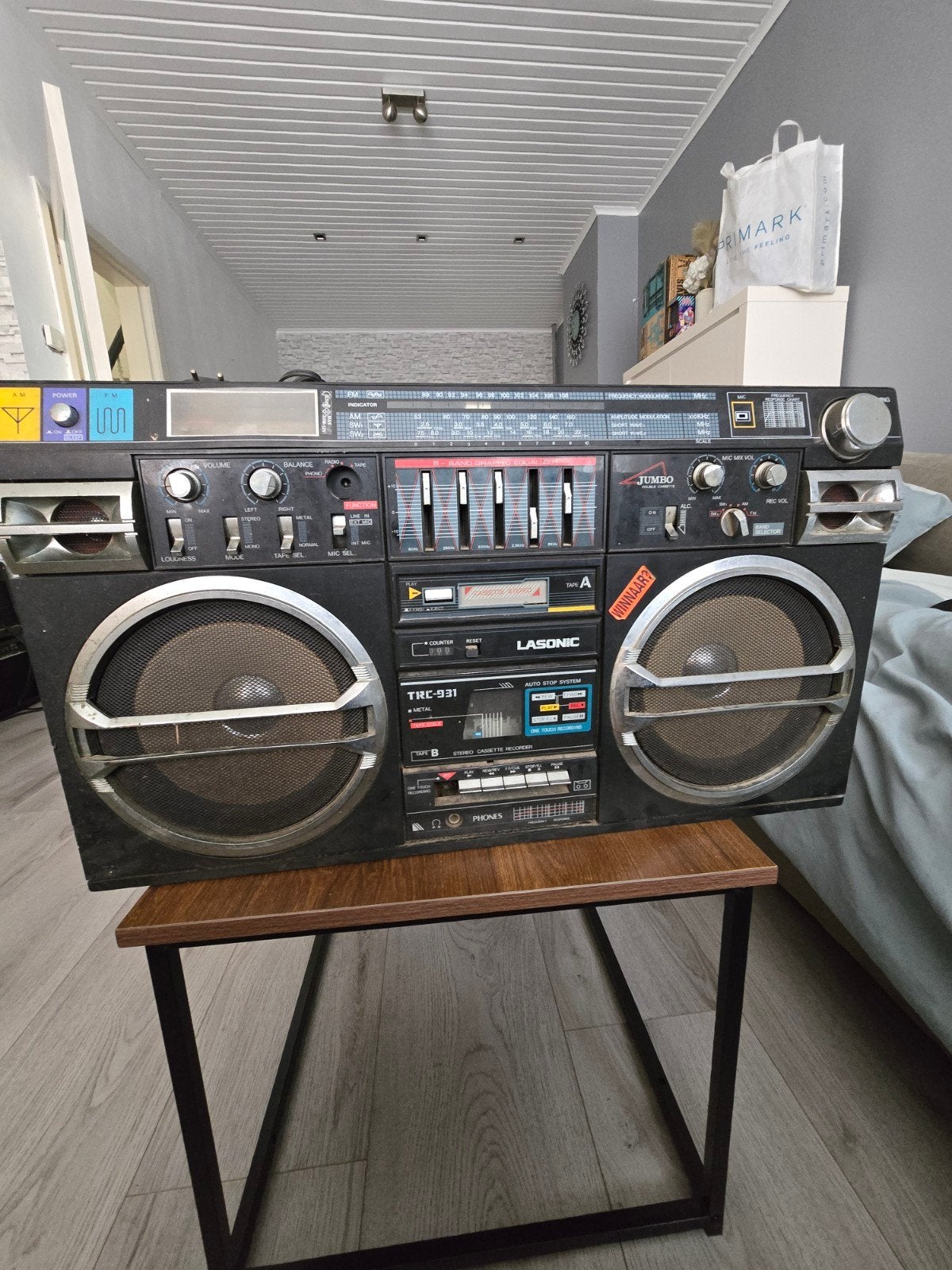 lasonic trc -931 vintage radio boombox zeer gewild, Ophalen of Verzenden, Gebruikt, Radio