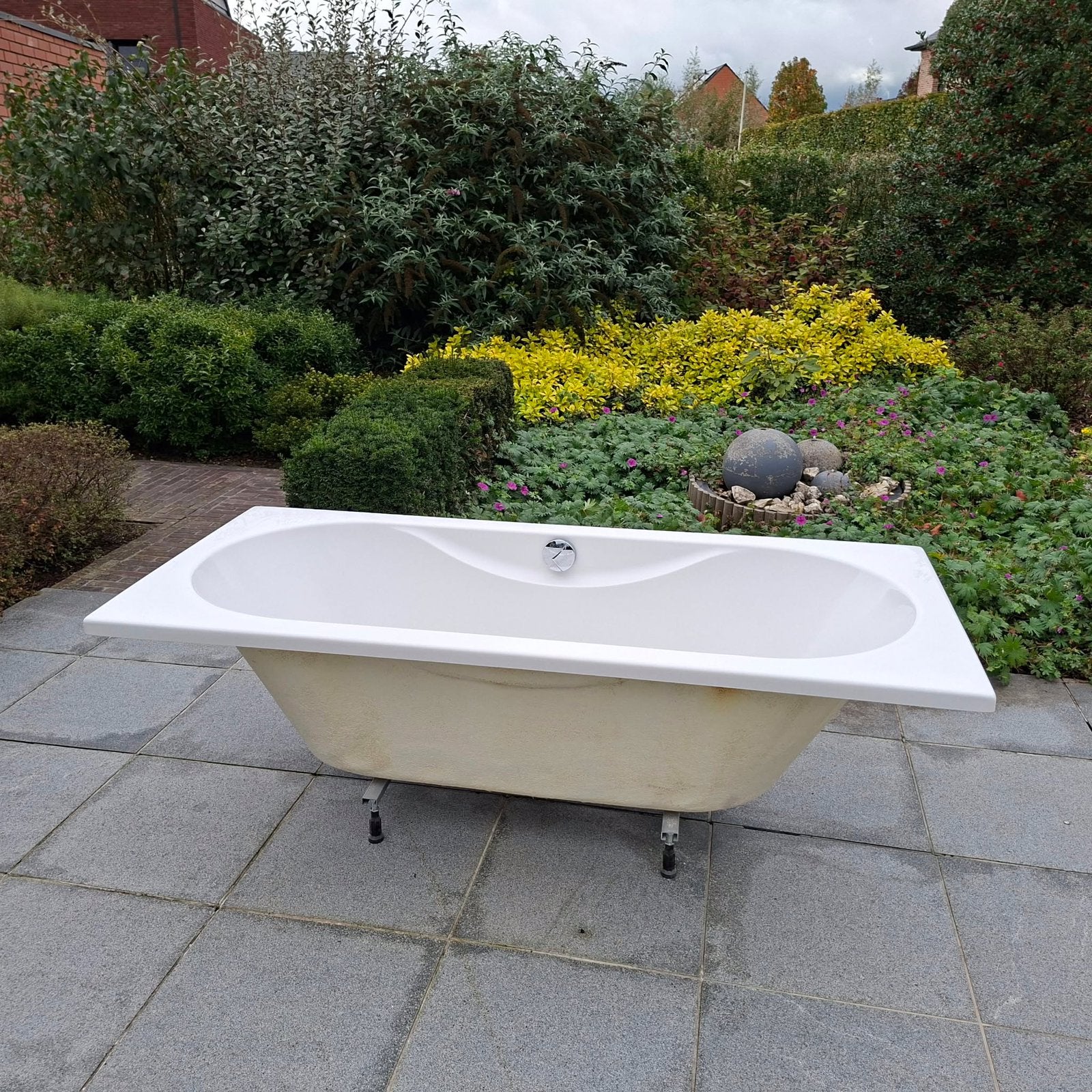 Riho acryl bad wit 180x80 cm, incl.potenset en geberit sifon, Ophalen, Zo goed als nieuw, Bad
