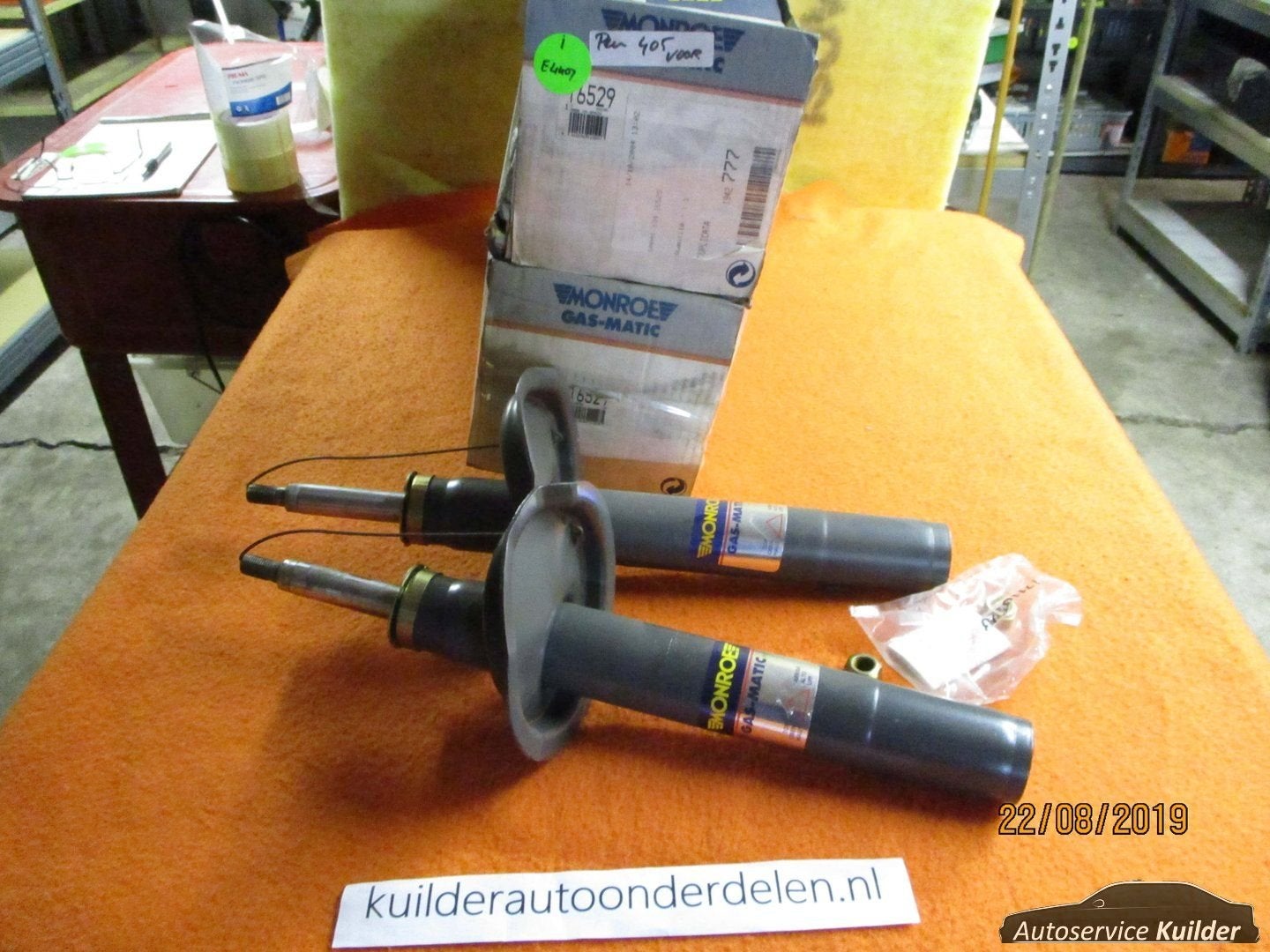 Nieuw set schokdempers Voorz, Peugeot 405 I Monroe Gasdruk, Neuf, -, -, Peugeot