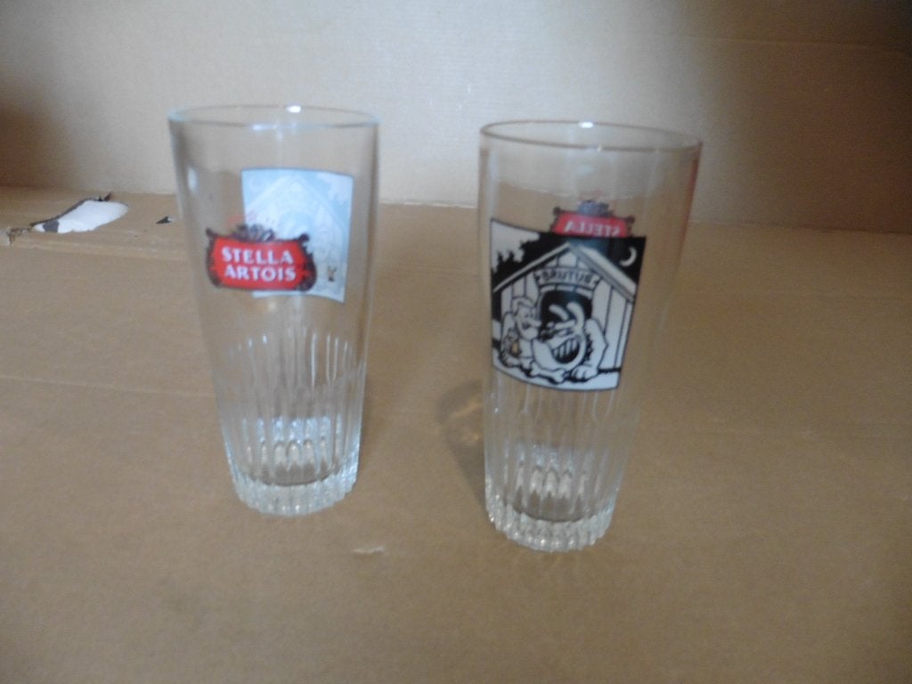 Stella artois ribbel - brutus versie, Verzamelen, Ophalen of Verzenden, Zo goed als nieuw, Bierglas
