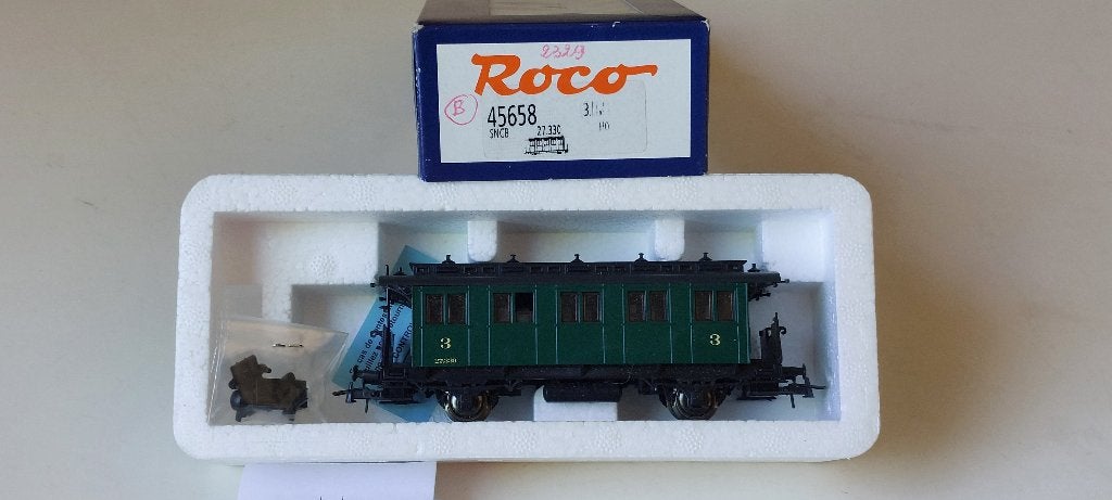 SNCB*NMBS ROCO VOITURE 3CL.VERT* 27.330* *HO*DC*45658, Hobby & Loisirs créatifs, Neuf, Analogique, Roco, Courant continu