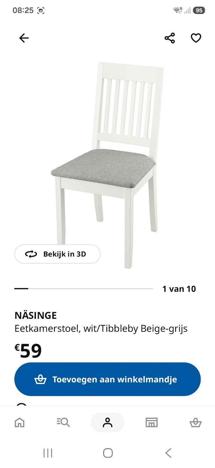 eetkamerstoel, Enlèvement
