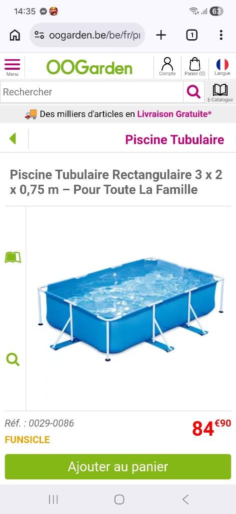 Piscine, Jardin & Terrasse, Piscines, 200 à 400 cm, Comme neuf, Enlèvement, 80 à 120 cm