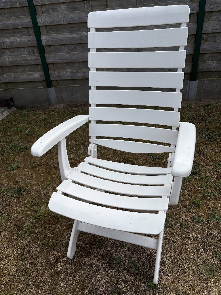 2 tuinstoelen, Jardin & Terrasse, Chaises de jardin, Enlèvement, Utilisé, Plastique, Pliant