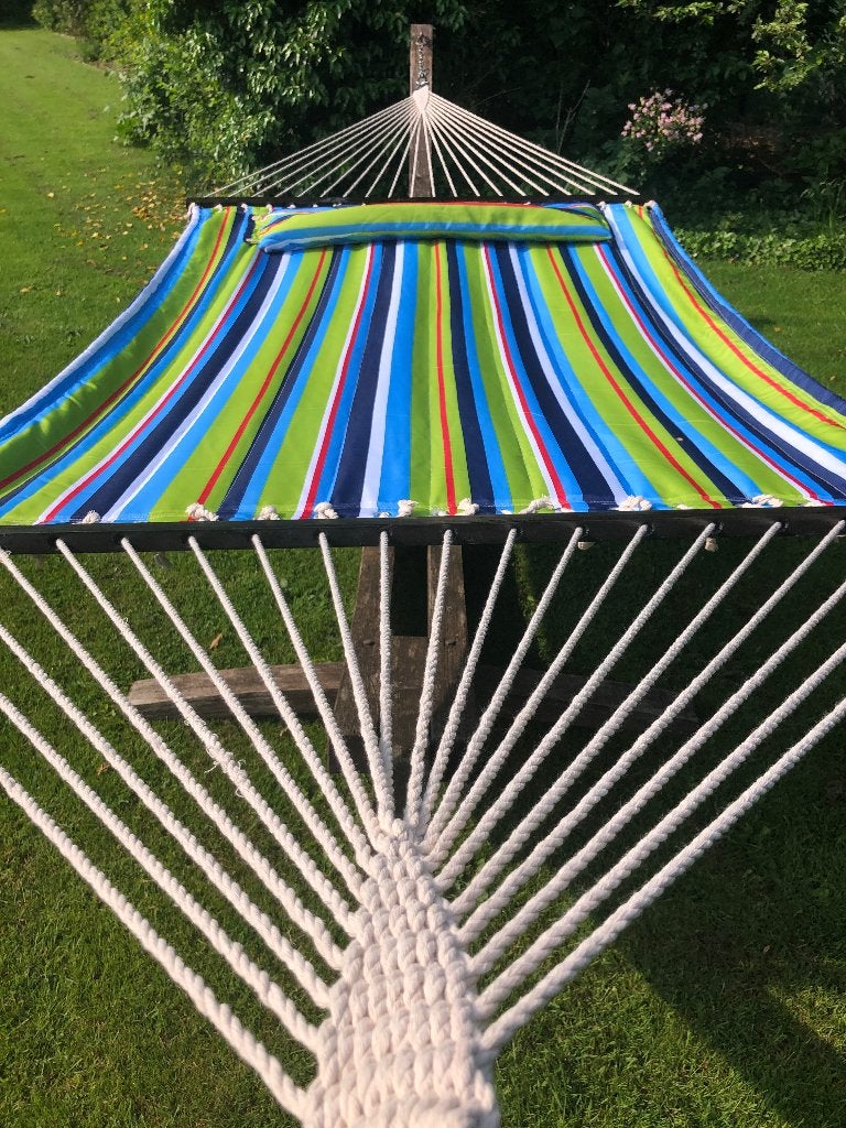 XXL ligvlak hangmat nieuw met kussen, Tuin en Terras, Hangmatten, Ophalen of Verzenden, Nieuw, Meerpersoons, Opvouwbaar