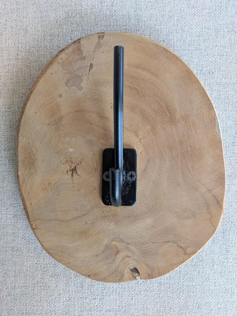 Decoratieve wandkapstok wandhaak schijf hout, Ophalen of Verzenden, Hout, Wandkapstok