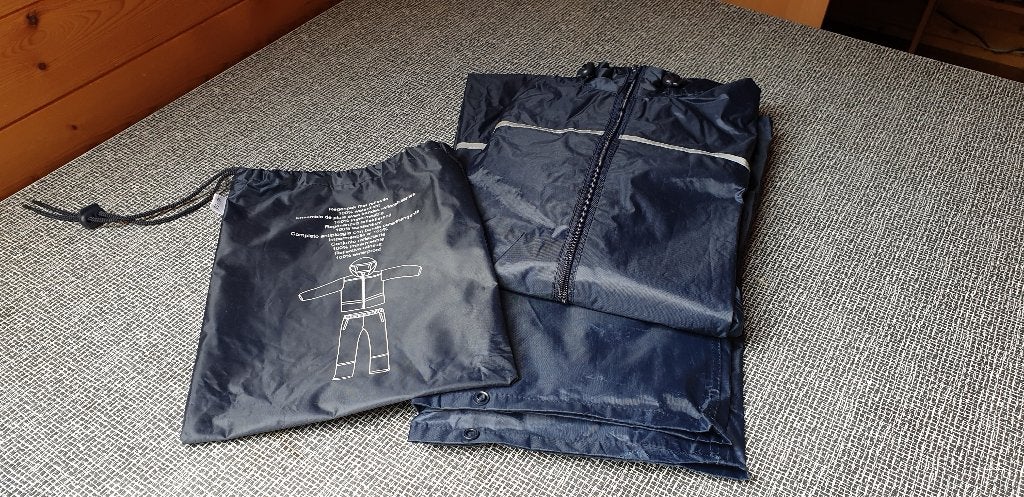 Blauw regenpak , maat 146 / 152, Kinderen en Baby's, Kinderkleding | Maat 146, Ophalen of Verzenden, Gebruikt, Jas