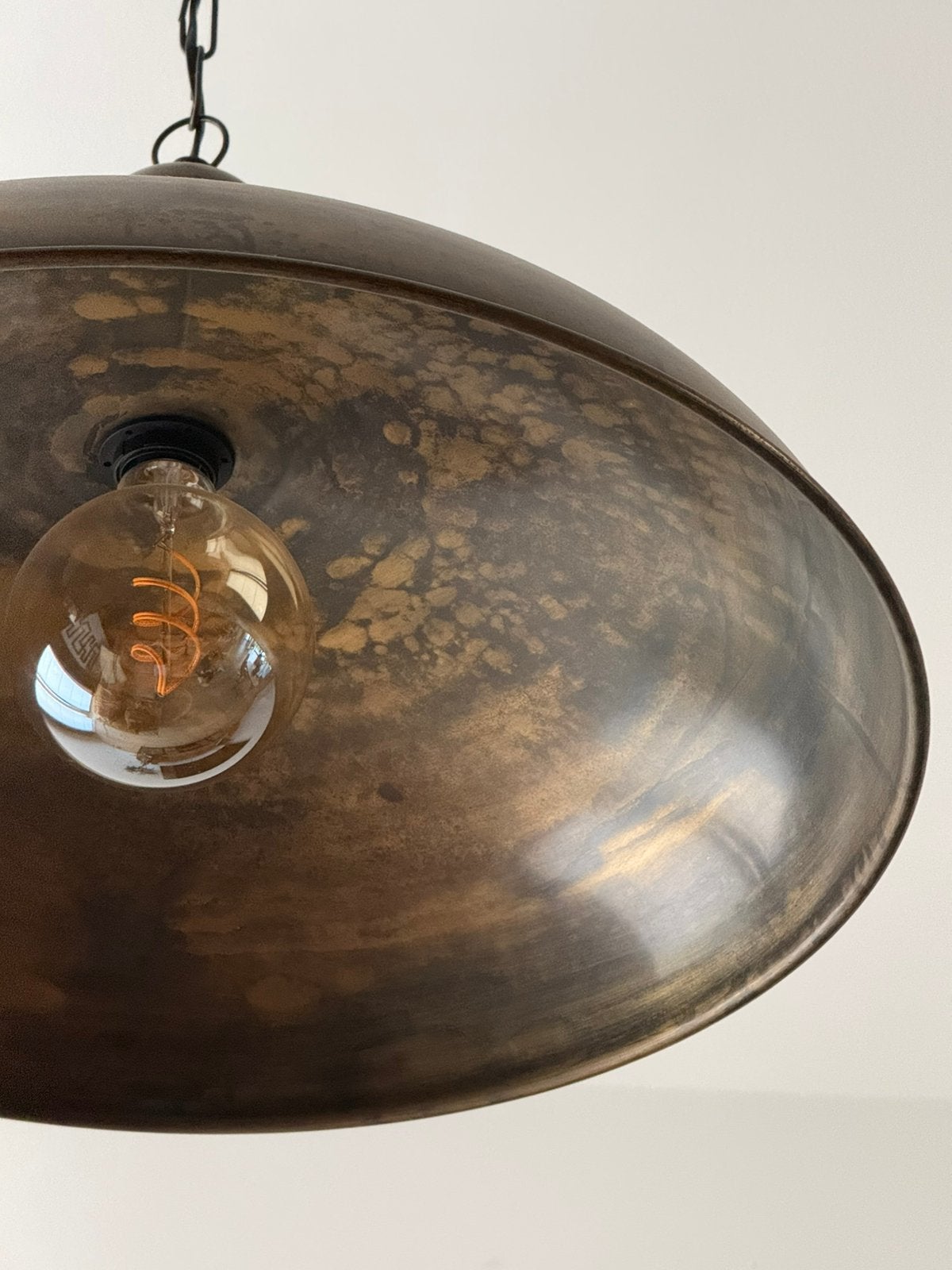 Industriële hanglamp – metaal/bronslook, Ophalen, Zo goed als nieuw, Metaal