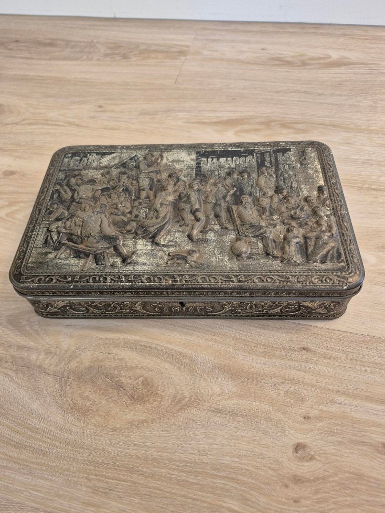 Antieke Teniers blikken doos uit België van G.B.C. jaren '20, Enlèvement, Utilisé, Biscuits, Autres marques