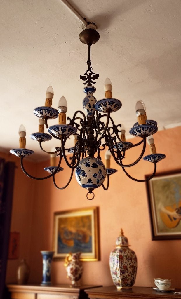 Lustre vintage hollandais, Enlèvement, Comme neuf, Métal, Hollandais
