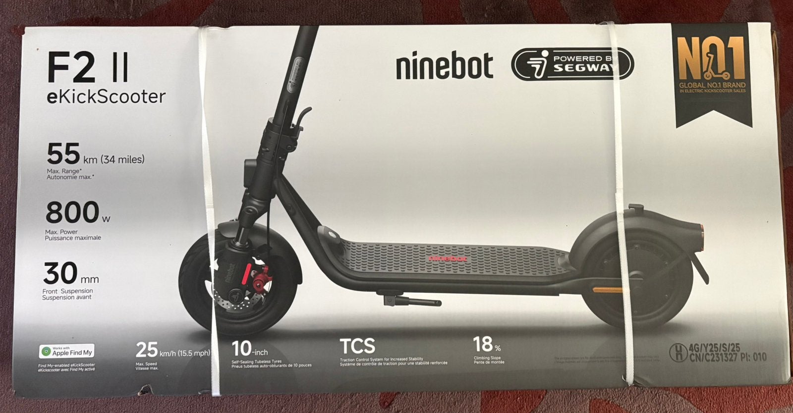 Segway Ninebot F2 II - TOUT NEUF - Non ouvert + garantie, Vélos & Vélomoteurs, Trottinettes, Enlèvement ou Envoi, Neuf, Step électrique (E-scooter)