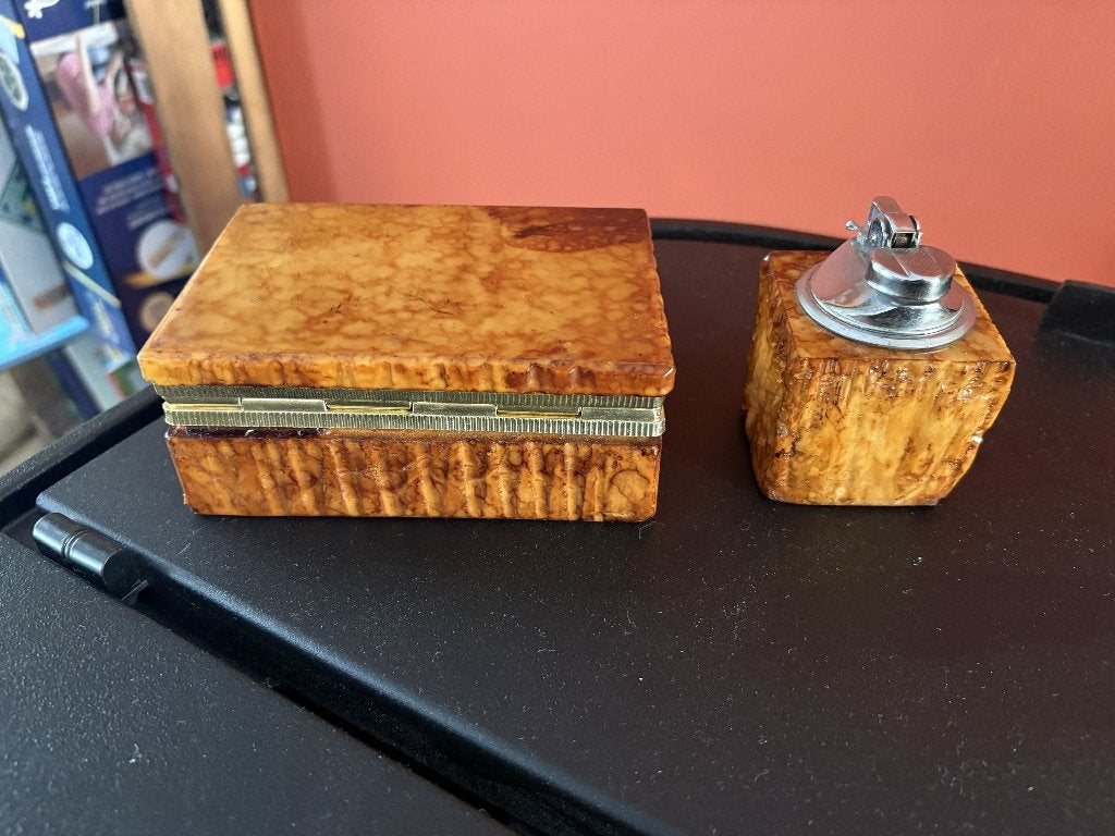 Set fumeur années 60 en albâtre, Antiquités & Art, Enlèvement ou Envoi