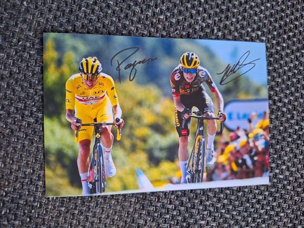 Vingegaard + Tadej Pogacar # Foto met handtekening (print), Envoi, Neuf, Autres types