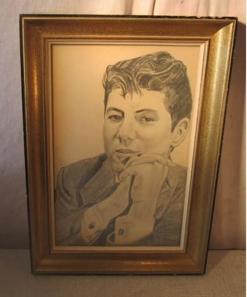 Beau dessin ancien « Jeune homme » - 49x35, Enlèvement ou Envoi, Dessin, Encadré
