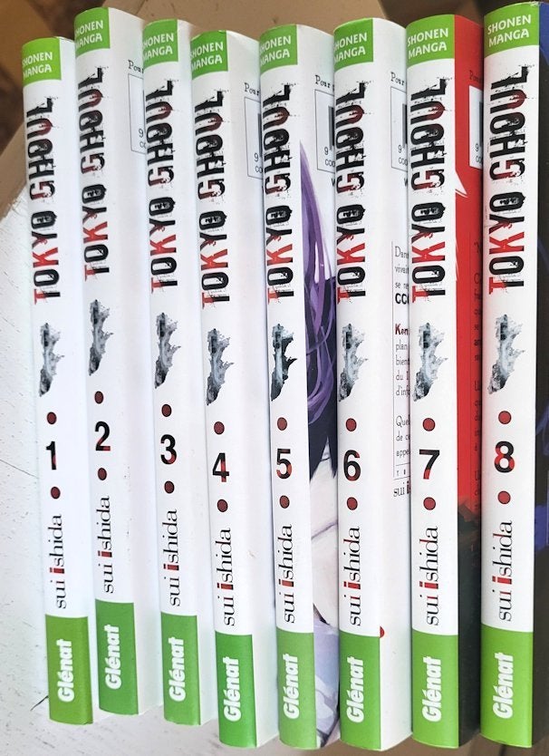 livres mangas série TOKYO GHOUL de 1 à 8, Livres, Enlèvement, Comme neuf