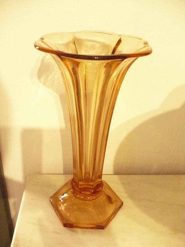 vase art deco /luxval/val st lambert 1935, Antiquités & Art, Enlèvement ou Envoi