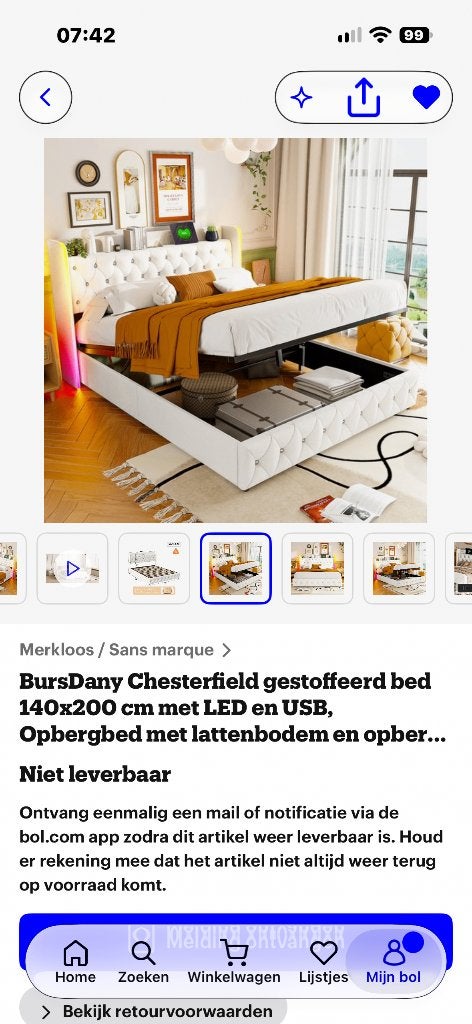 Nouveau lit, Neuf, Tissu, 140 cm, Enlèvement