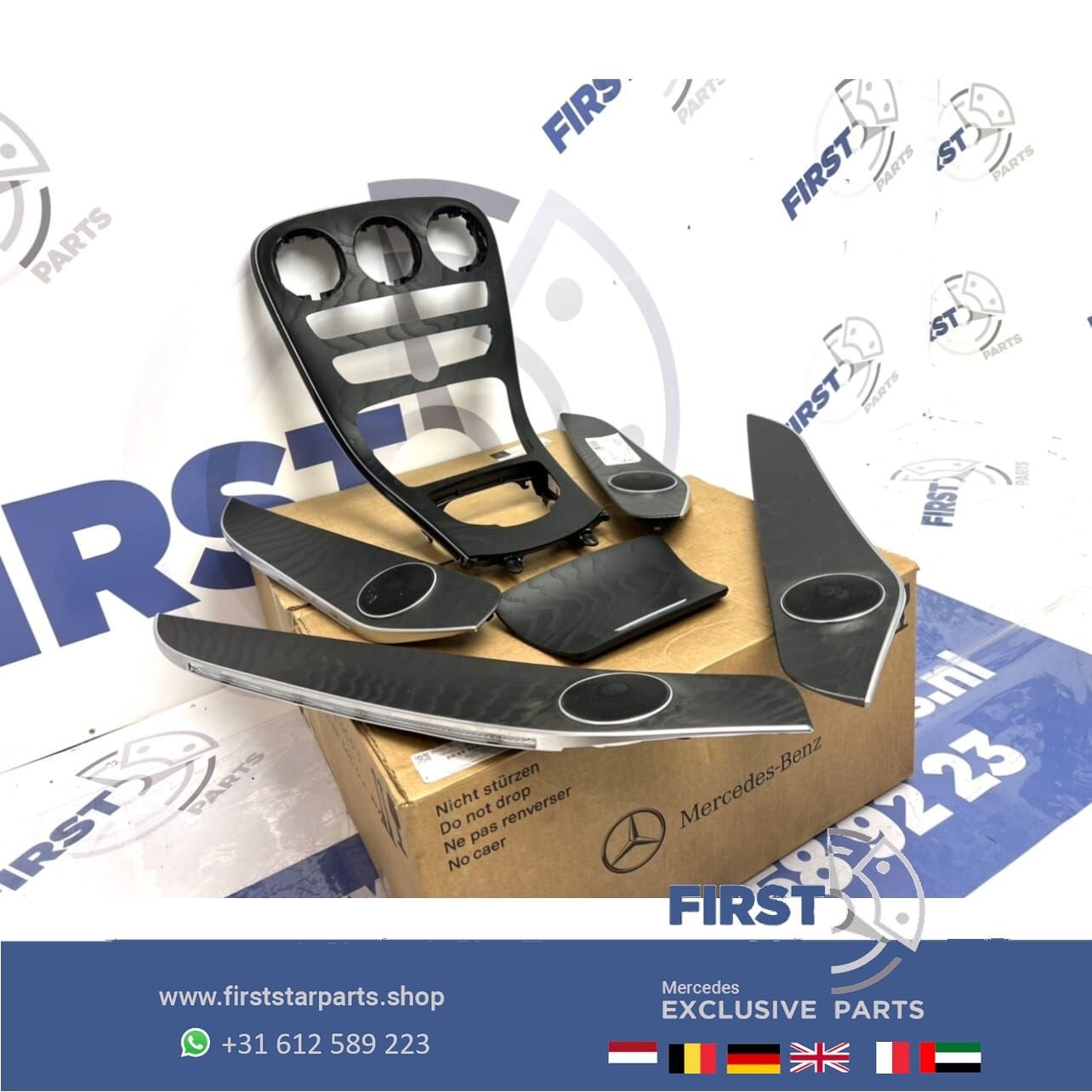 W205 INTERIEUR LIJSTEN SET ESSEN HOUT Mercedes C Klasse midd, Gebruikt, -, Ophalen of Verzenden, -