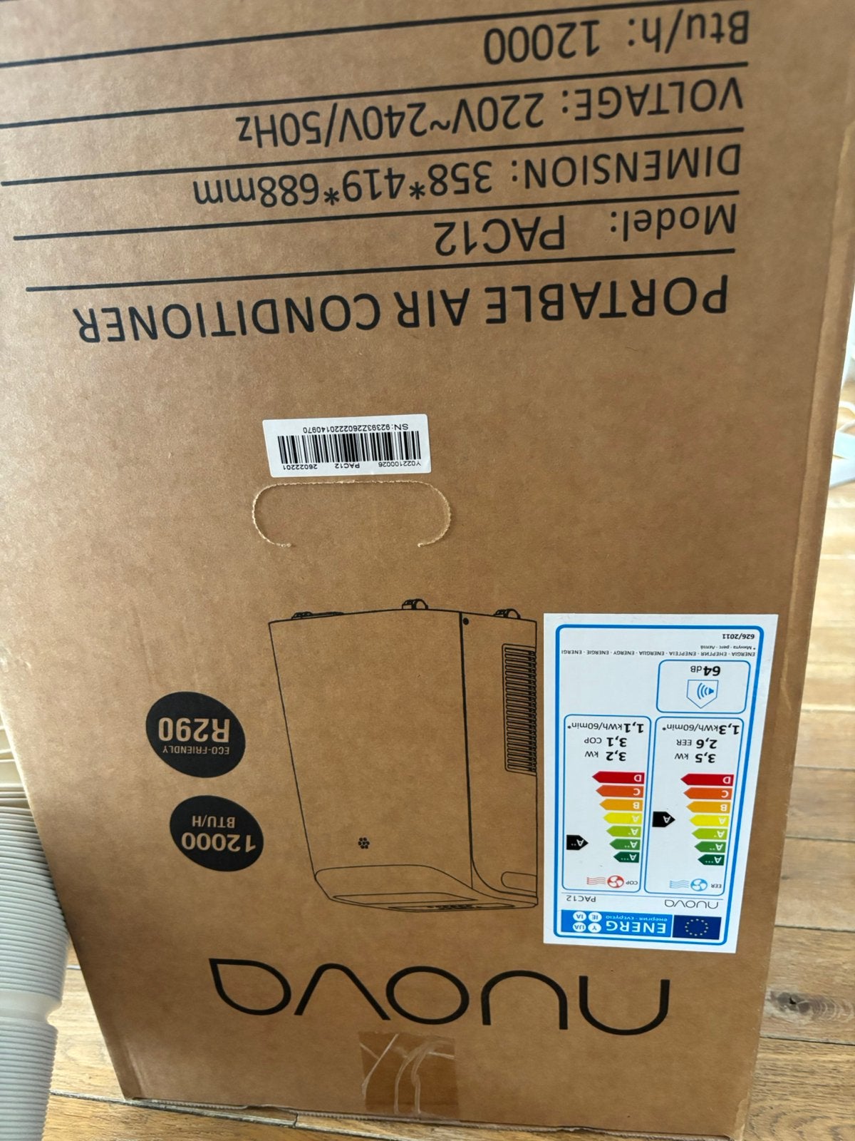 Airco 12000BTU, doos , bon, afstandsbediening NU OF NOOIT !!, Elektronische apparatuur, Airco's, Ophalen, Nieuw, Mobiele airco