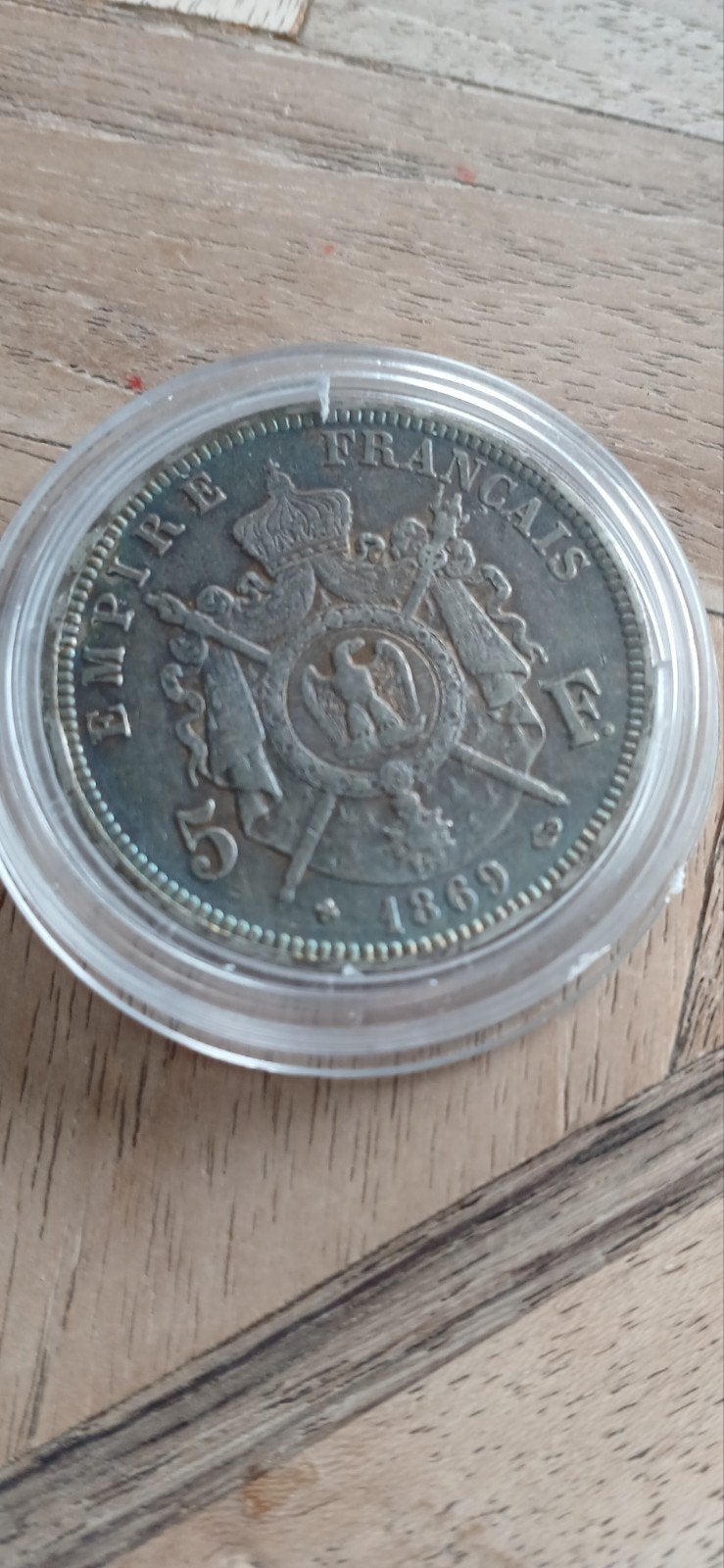 zilveren munt 1869 Heerser: Napoléon III, Verzamelen, Ophalen of Verzenden, Gebruikt
