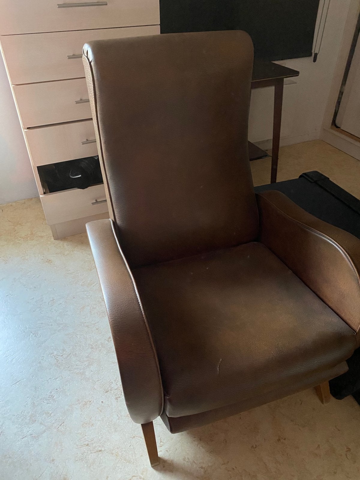 Lederen zetel, Ophalen, Gebruikt, Leer, Retro