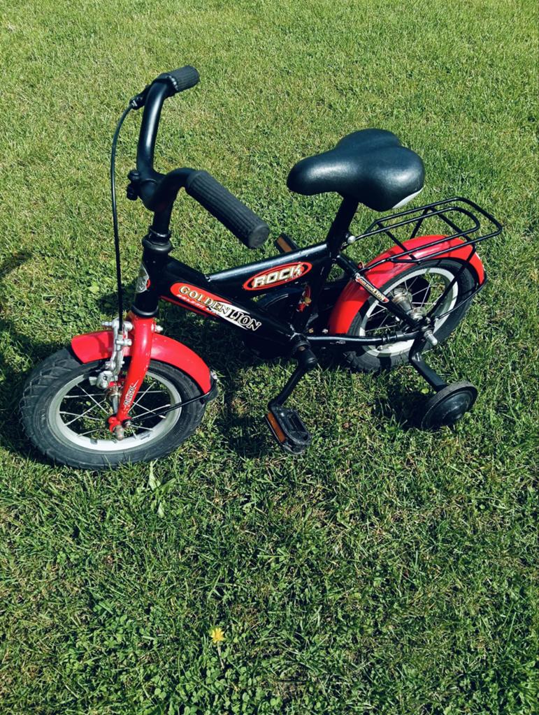 Kinderfietsje 12,5 inch , Golden Lion , met zijwieltjes, Fietsen en Brommers, Fietsen | Kinderfietsjes, Ophalen, Terugtraprem