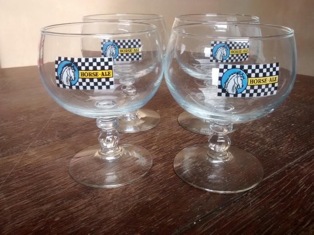 4 verres de bière Horse-Ale, Ophalen, Gebruikt, Bierglas