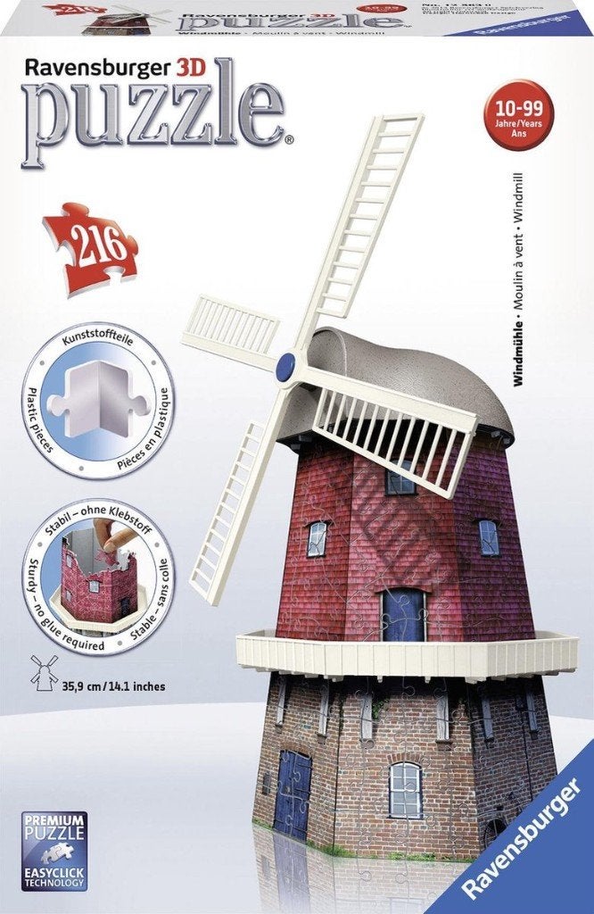 Ravensburger 3D puzzel windmolen, Enlèvement, Plus de 50 pièces, Utilisé, 6 ans ou plus