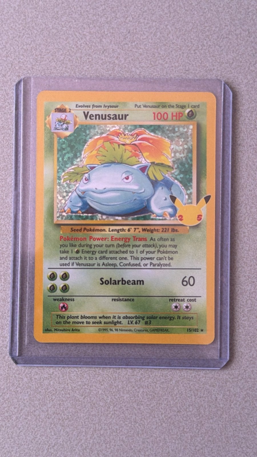 À vendre Venusaur Holo Celebrations 25e anniversaire 1995, Enlèvement ou Envoi, Neuf, Cartes en vrac, Foil