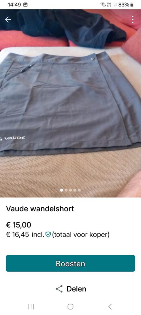 Vaude wadelshort, Ophalen of Verzenden, Grijs