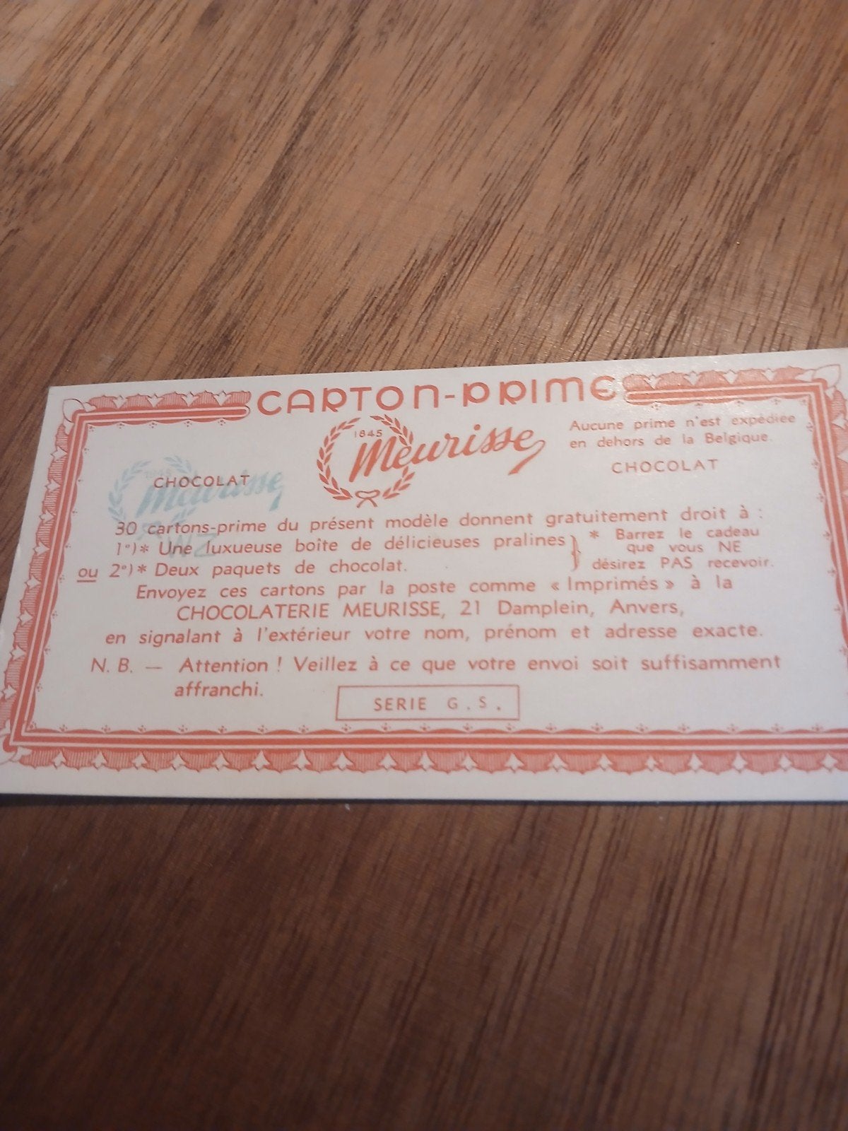 Chocolat meurisse, Collections, Enlèvement ou Envoi
