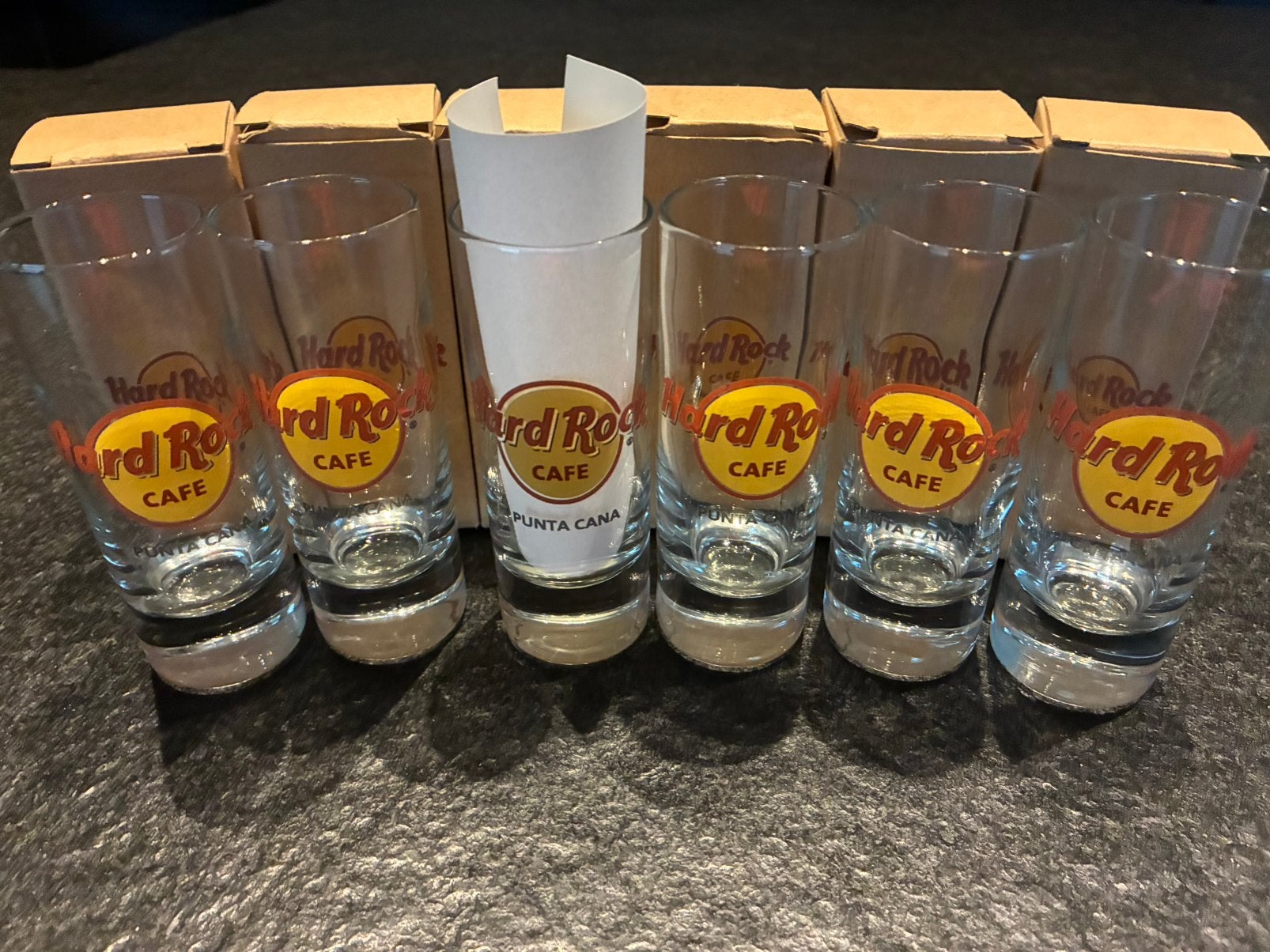 Hard Rock cafe Punta Cana zes stuks, Collections, Verres & Petits Verres, Enlèvement, Neuf