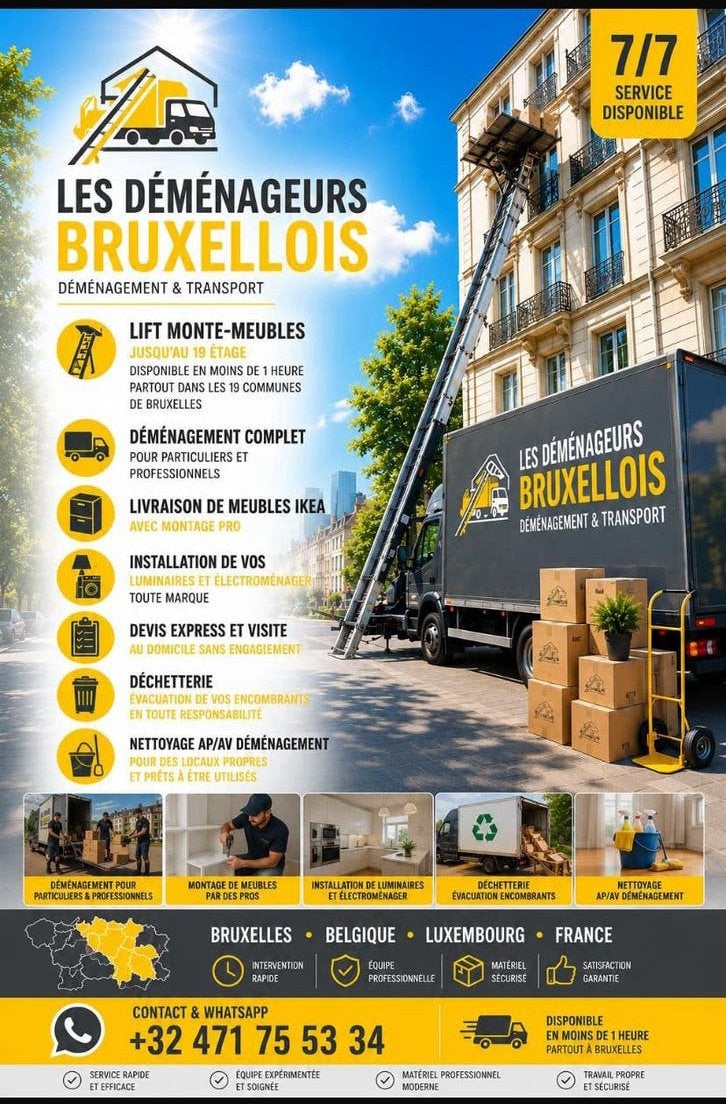 🚛 Transport en verhuizing met Truck + Lift 🇧🇪, Bedrijf, Te koop