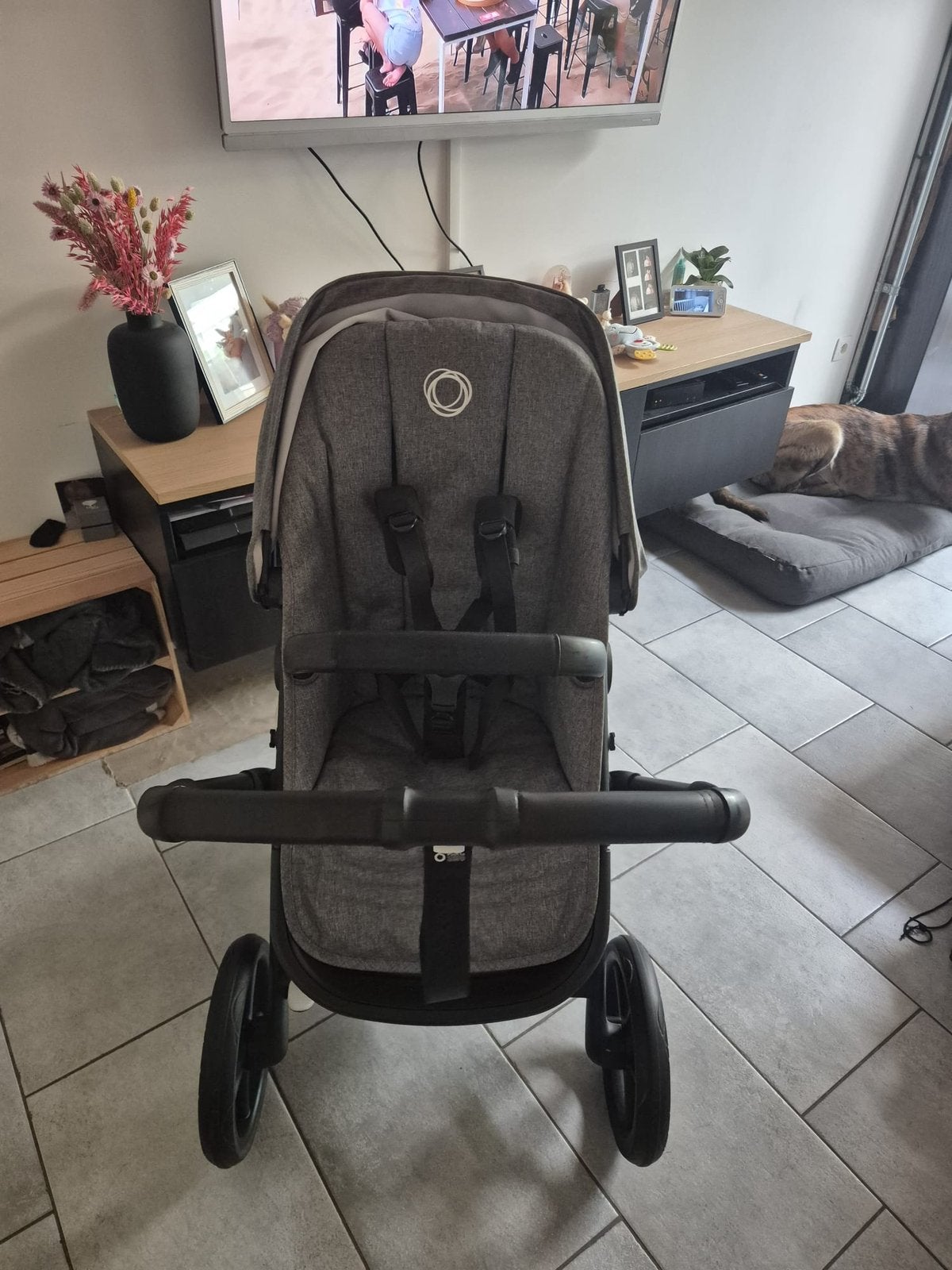 Grijze Bugaboo Fox 5, Gebruikt, Bugaboo, Verstelbare duwstang, Ophalen