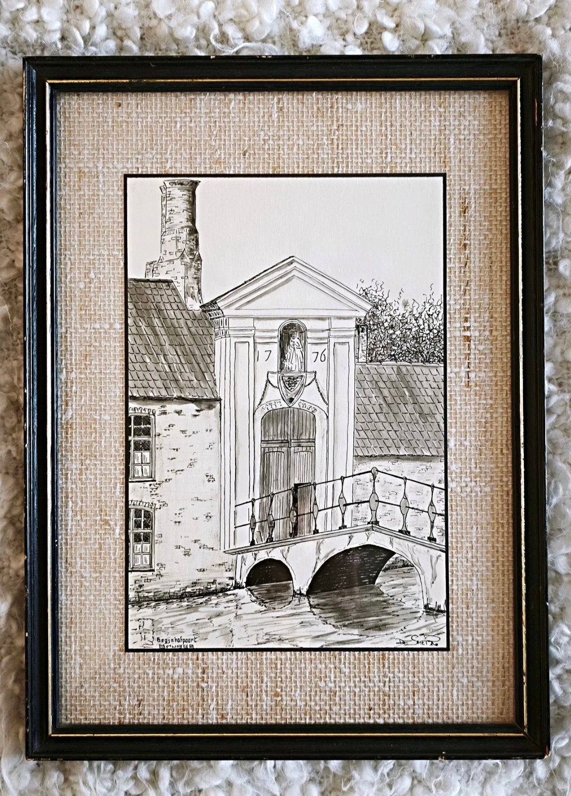 authentieke pentekening, Antiquités & Art, Art | Dessins & Photographie, Enlèvement ou Envoi, Dessin, Dessin à la plume, Signé