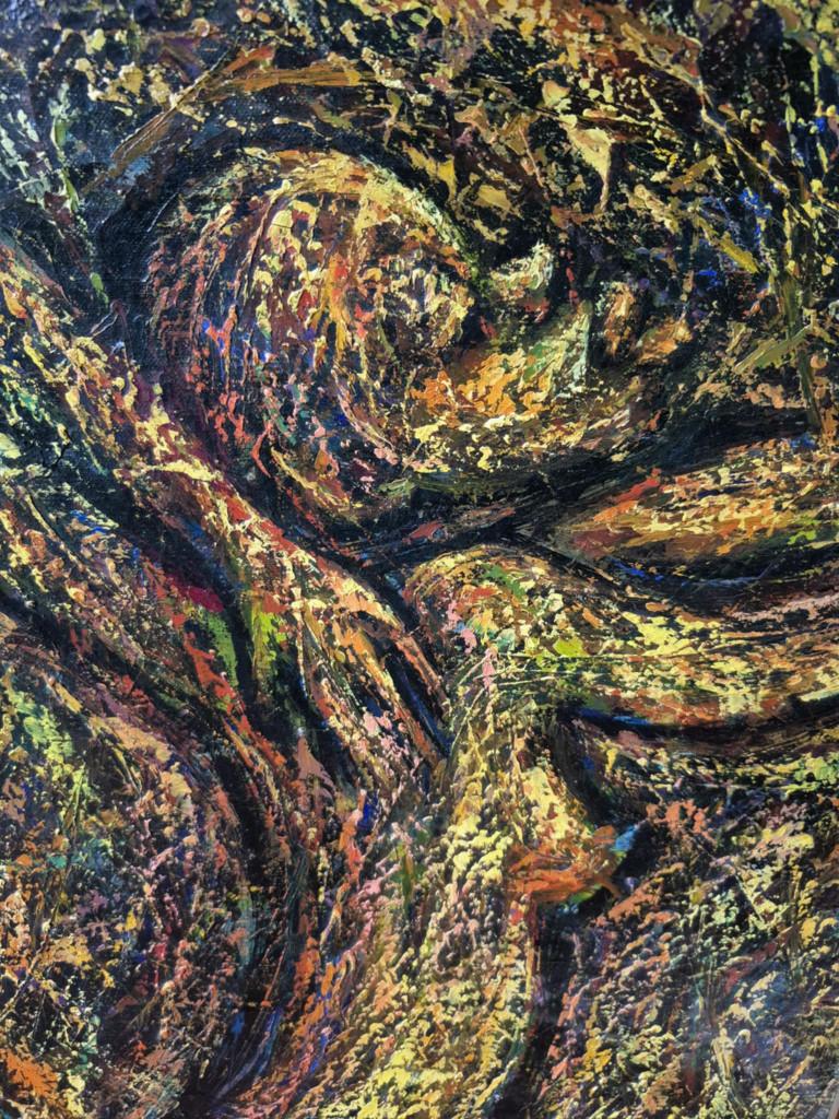 Afrikaanse moderne kunst olieverfschilderij van N'Gombo, Ophalen