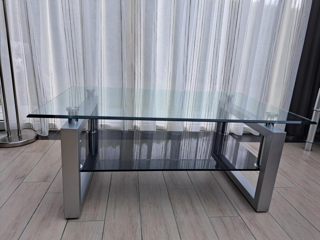 Table basse très robuste double plateaux