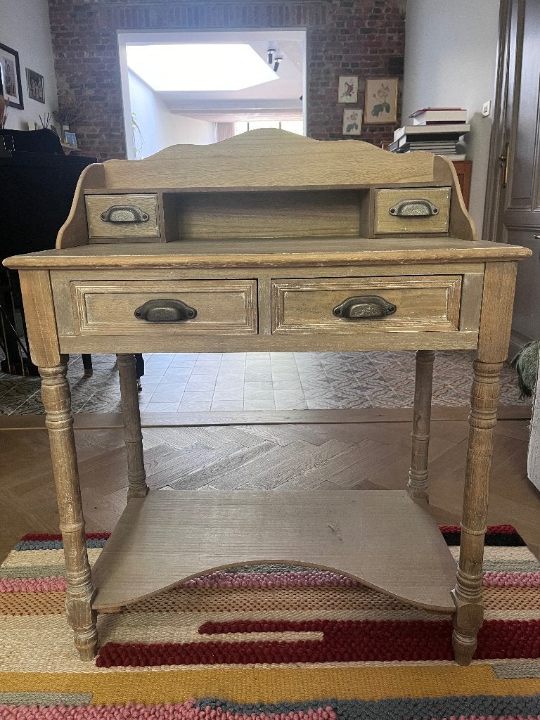 landelijke houten secretaire / schrijftafel, Maison & Meubles, Armoires | Secrétaires, Utilisé, Enlèvement