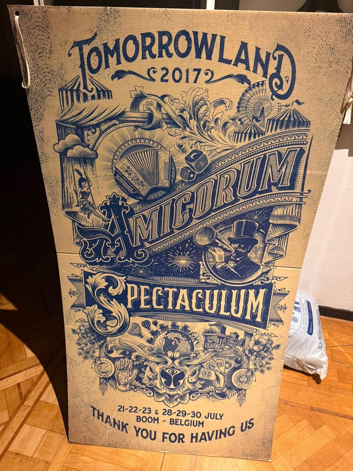 Origineel decorpaneel Tomorrowland 2017 Amicorum Spectaculum, Ophalen, Zo goed als nieuw