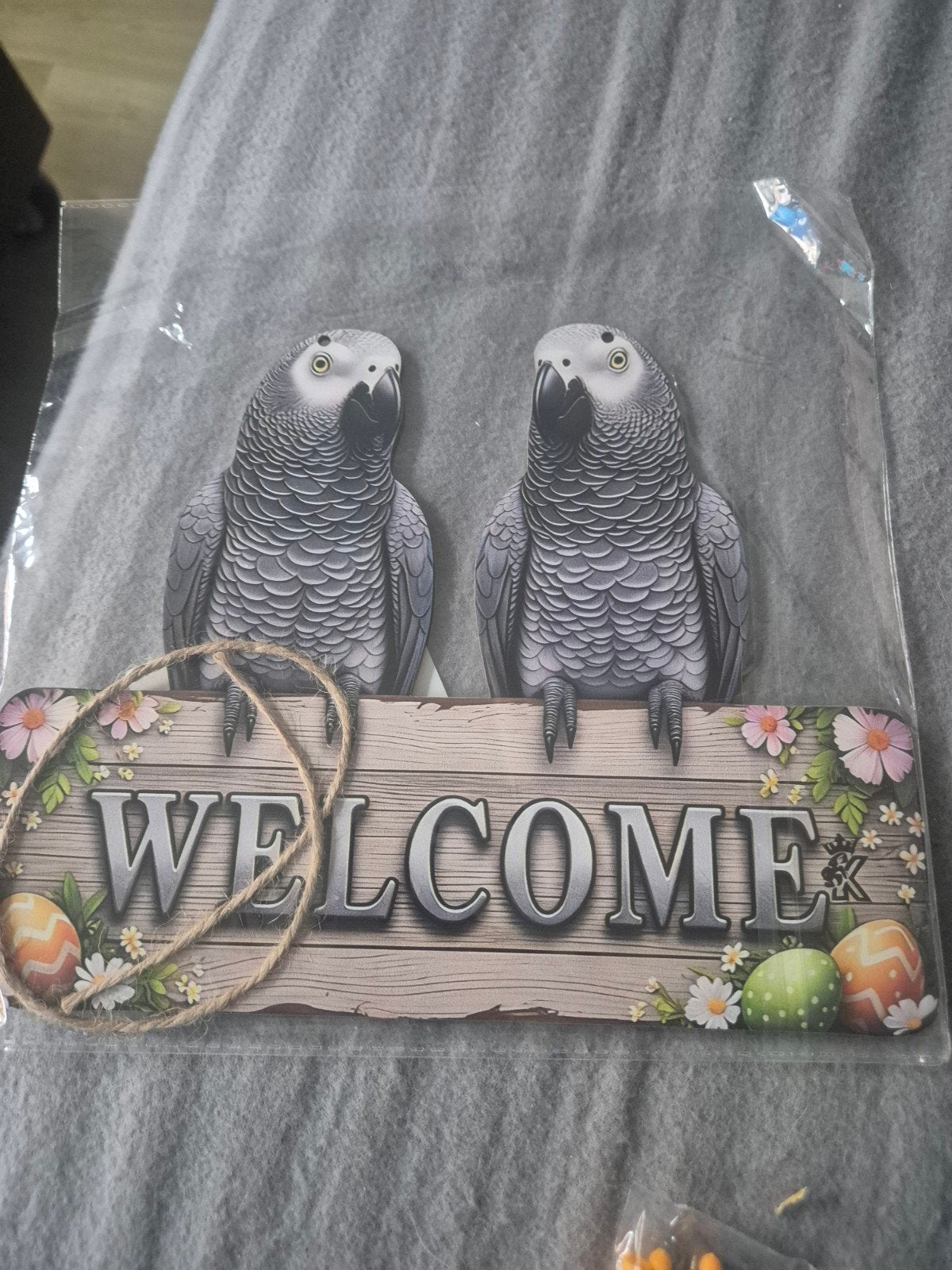 houten bord grijze roodstaart papegaai, Verzenden