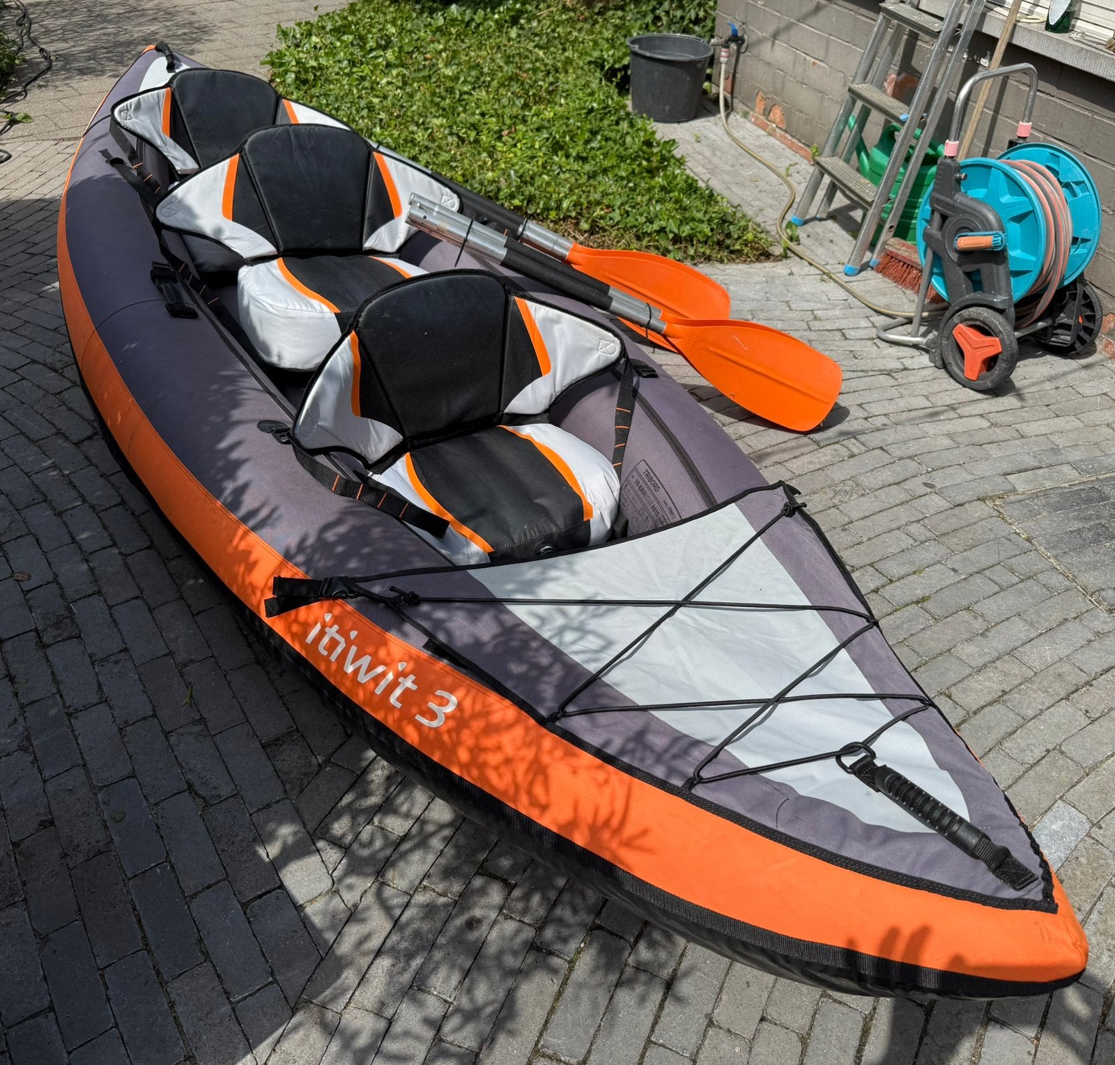 Opblaasbare kajak 3 personen itiwit 3 met 3 peddels, Watersport en Boten, Ophalen, Opblaasbaar, Drie personen of meer, Kajak