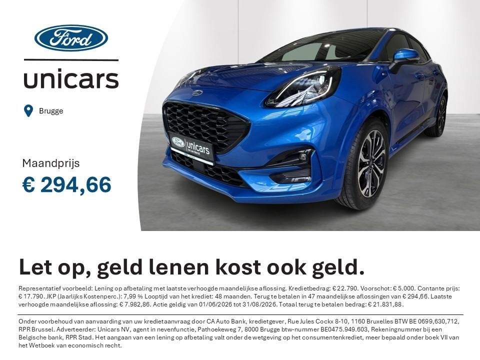 Ford Puma 1.0i Ecoboost mHEV 114kW Aut. ST-Line X AUTOMATIQU, Autos, Entreprise, 5 portes, 5 places, Tissu