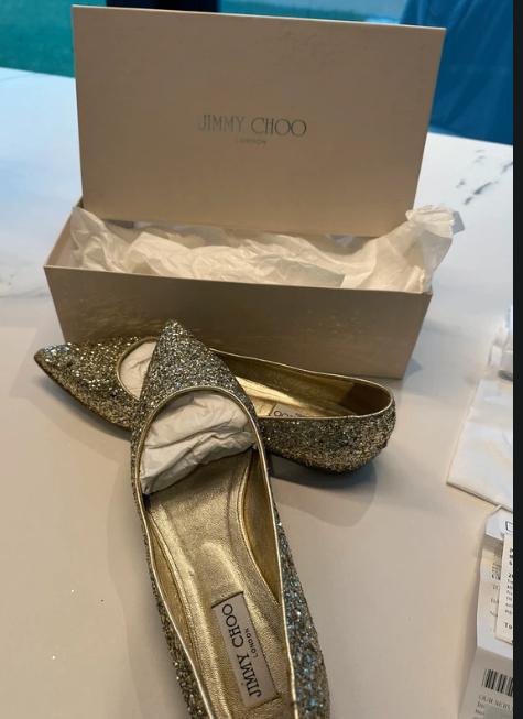 Jimmy Choo Glenda Coarse Glitter champagne, Kleding | Dames, Schoenen, Pumps, Overige kleuren, Jimmy choo, Ophalen of Verzenden