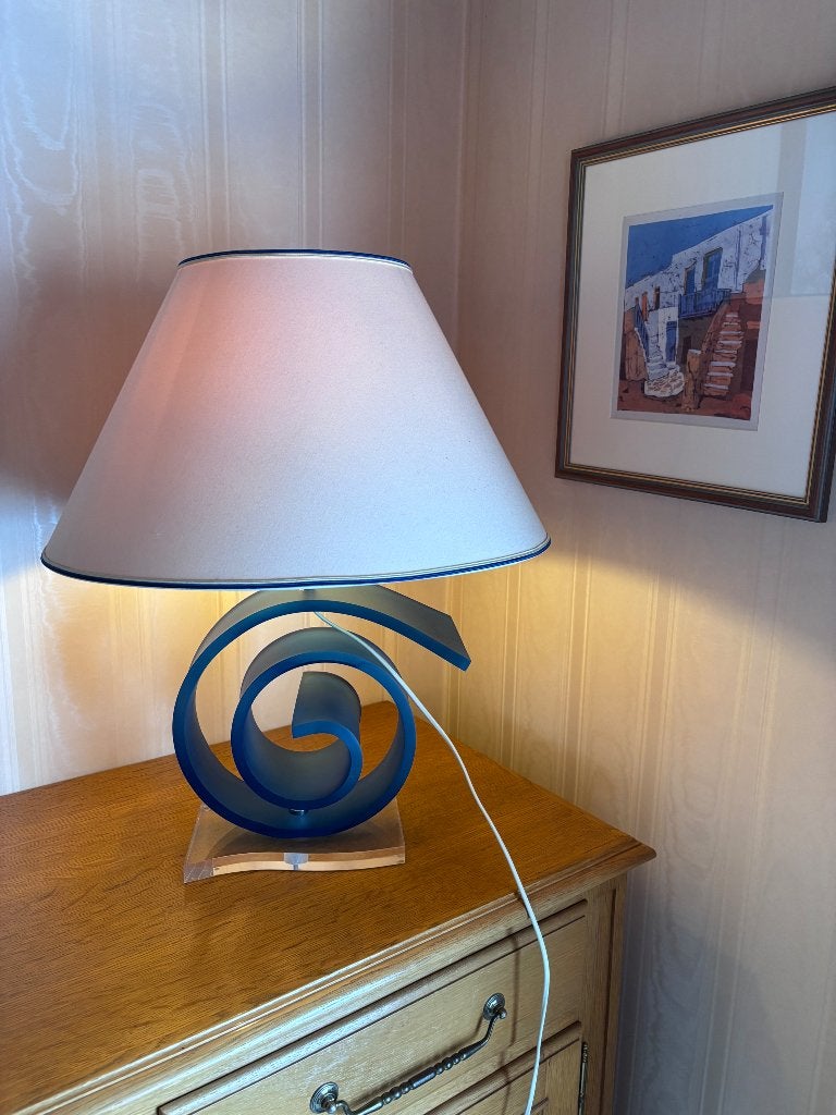 Lampadaire, Blauw, Ophalen, Gebruikt, Glas